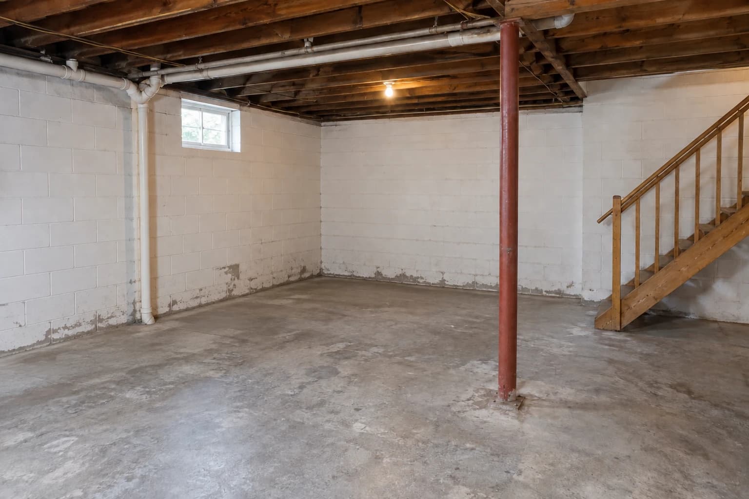 Basement cleanout — AI-generated illustration of the same room — after